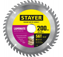 Диск пильный по ламинату Laminate STAYER 200x32/30 мм 56Т аккуратный рез 3684-200-32-56_z01  