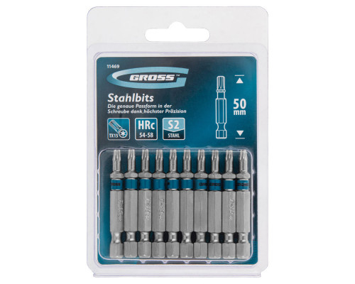 Бита Torx 15 х 50, сталь S2, 10 шт. Gross (11469)