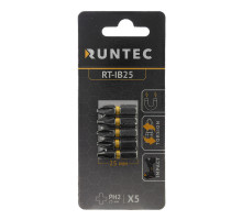 Бита ударная H6.35 25мм PH2 5шт. RUNTEC RT-IB25
