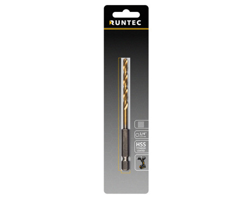 Сверло по металлу Runtec HSS-TiN 6 x 111мм HEX 1/4
