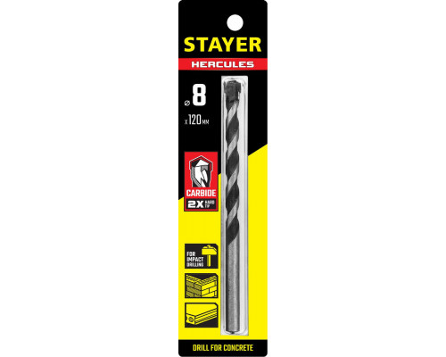 Сверло по бетону Hercules, 8 x 120 мм STAYER Professional 2915-120-08_z01