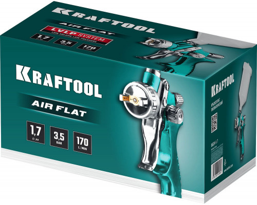 Пневматический краскопульт с верхним бачком AirFlat, LVLP, 1.7 мм KRAFTOOL 06524-1.7
