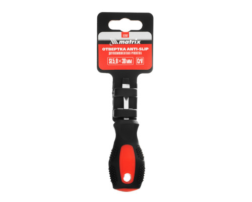 Отвертка Anti-Slip, SL5 х 38 мм, CrV, двухкомпонентная рукоятка Matrix