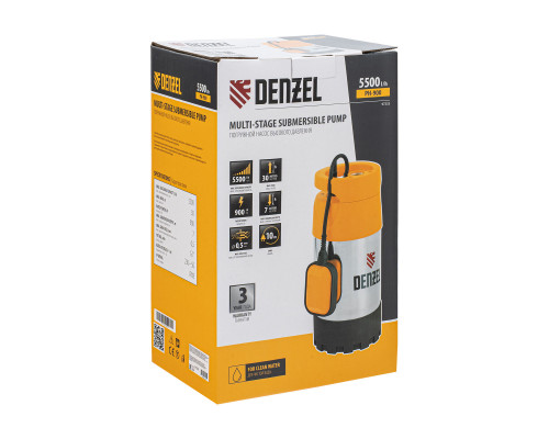 Погружной насос высокого давления PH900, X-Pro, подъем 30 м, 900 Вт, 5500 л/ч Denzel (97233)