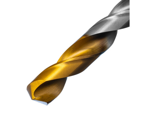 Сверло спиральное по металлу 12 x 151 мм, Р6М5, Golden Tip Denzel (718244)