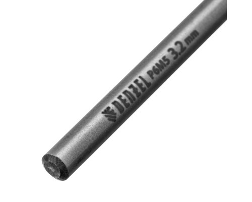 Сверло спиральное по металлу 3,2 x 65мм, Р6М5, Golden Tip, многогранная заточка, 2шт. Denzel (718269)