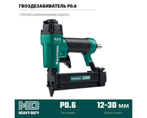Пневматический нейлер для шпилек P0.6/30, 23Ga тип P0.6 (12–30 мм) KRAFTOOL 31963