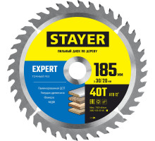 Диск пильный по дереву Expert, 185 x 30/20 мм, 40Т, точный рез STAYER 3682-185-30-40_z01
