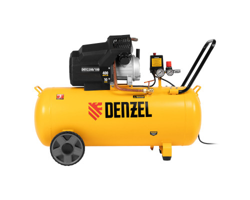 Компрессор воздушный DKV2200/100, Х-PRO 2.2 кВт, 400 л/мин, 100л Denzel (58079)