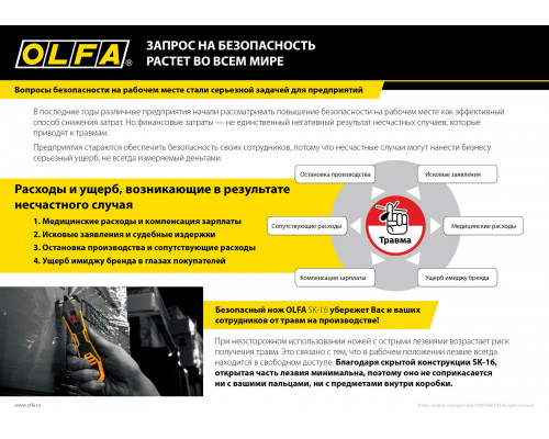OLFA для вскрытия коробок, безопасный нож (OL-SK-16)