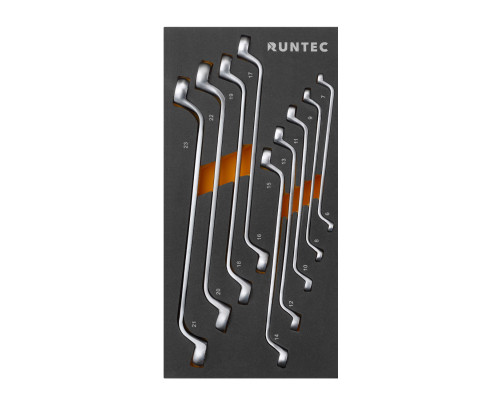 RUNTEC RT-WBE9F Набор ключей накидных 75° RUNTEC CrV 6x7-21x23 мм в ложементе EVA, 9 предметов (RT-WBE9F)