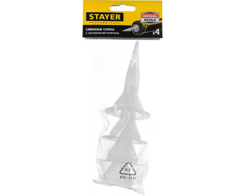 Сопла запасные 4шт, для закрытых пистолетов для герметика STAYER 0673-S4_z01