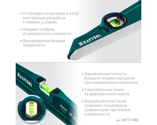 Литой уровень PROCAST, 600 мм KRAFTOOL 34717-060