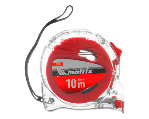 Рулетка Crystal,10 м х 25 мм,корпус из поликарбоната Matrix