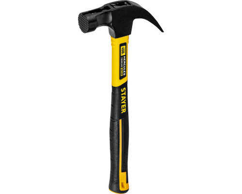 Молоток-гвоздодёр столярный с фиберглассовой рукояткой Professional Hercules-M STAYER 450 г 2027-450_z01  