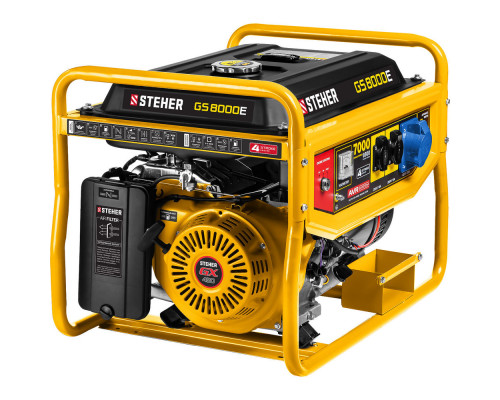 Генератор бензиновый 7000 Вт с электростартером STEHER GS-8000Е