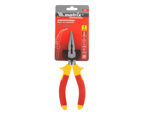 Длинногубцы изогнутые Insulated, 160 мм, двухкомпонентные рукоятки Matrix Professional (17472)