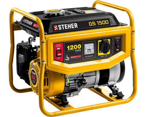 Генератор бензиновый 1200 Вт STEHER GS-1500