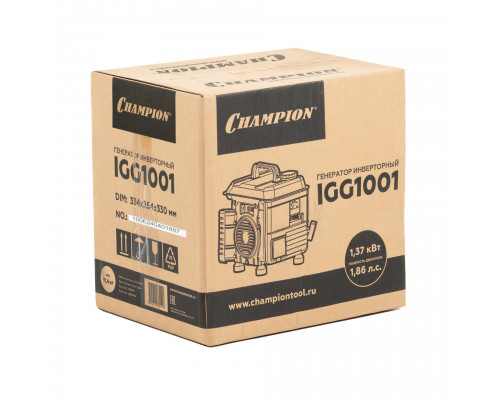 Генератор CHAMPION IGG1001 (1/1,1кВт 1,86лс 2Т 2,2л 12В 11,8кг) (IGG1001)