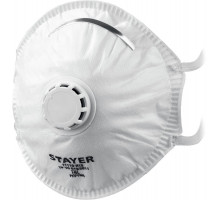 Полумаска фильтрующая коническая с клапаном выдоха KV-99 STAYER класс защиты FFP3 11110-3_z01  