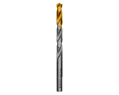 Сверло спиральное по металлу 9 x 125 мм, Р6М5, Golden Tip Denzel (718241)