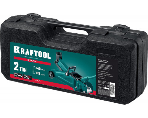 Домкрат подкатной 2 т, 135 - 340 мм для легковых а/м в кейсе STARK KRAFTOOL 43453-2-K