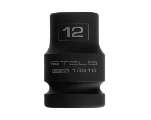 Головка ударная шестигранная, 12 мм, 1/2, CrMo Stels