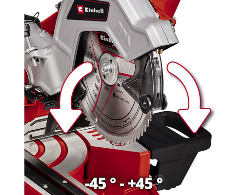Пила торцовочная Einhell TE-SM 216 Dual, 1800Вт, 216х30мм х60 зб,пропил305х65мм,лазер (4300865)