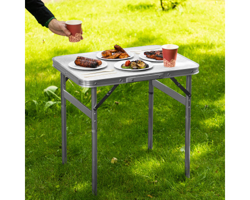 Стол складной алюминиевый, столешница МДФ, 600 х 450 х 250/590 Camping Palisad (69582)