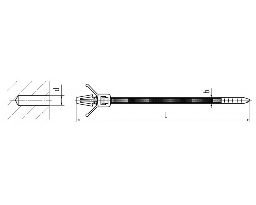 Стяжка нейлоновая КСДп 8.0x175 (бел) (100шт) (Fortisflex) (64774)