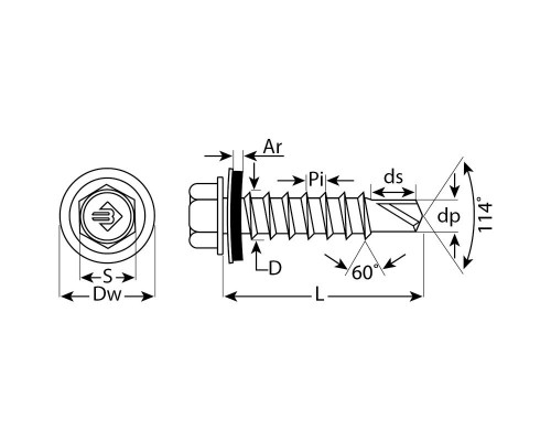 Саморез кровельный 35 х 4.8 мм, RAL 5009 небесно-голубой, 380 шт СКД ЗУБР 4-300315-48-035-5009