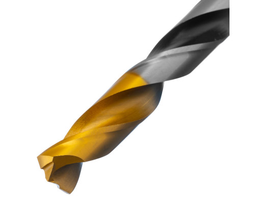 Сверло спиральное по металлу 12 x 151мм, Р6М5, Golden Tip, многогранная заточка Denzel (718287)