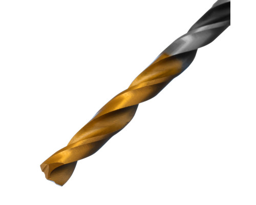 Сверло спиральное по металлу 4 x 75мм, Р6М5, Golden Tip, многогранная заточка Denzel (718272)