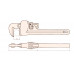 Ключ трубный американский 60x450 искробезопасный сплав BeCu 131-1010, HORTZ