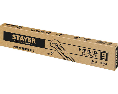 Ключ трубный с изогнутыми губками Professional Hercules-S STAYER №3, 2