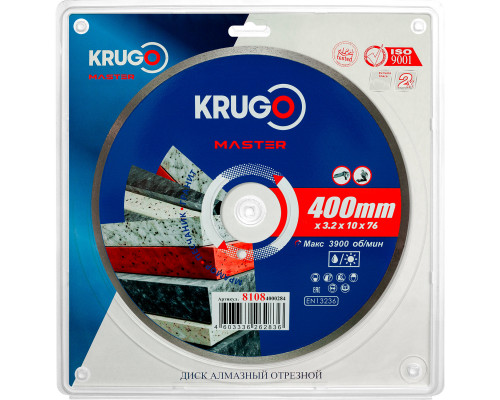 Диск алмазный сплошной ультратонкий KRUGO MASTER 400х3,2х25,4х10 mm 81084000284