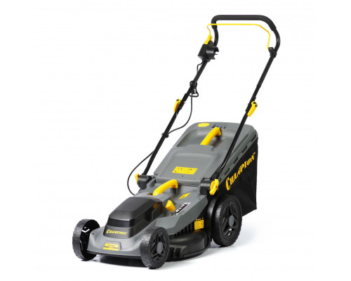Газонокосилка эл. CHAMPION EM4318 (1,8 кВт пласт.+ткань травосб. 52л ширина 430мм 30-75мм, 12,9кг) (EM4318)