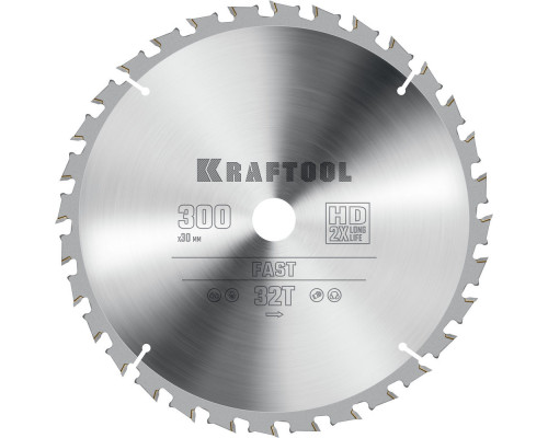 Пильный диск по дереву Fast, 300 х 30 мм, 32Т KRAFTOOL 36950-300-30