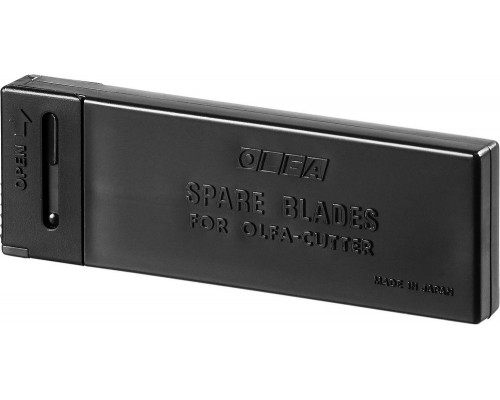 Черные сегментированные лезвия EXCEL BLACK 9 мм, 10 шт, в пластиковом кейсе + блистер, особо острые OLFA OL-ABB-10B