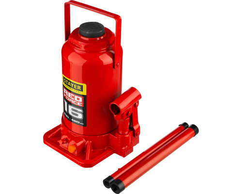 Домкрат бутылочный гидравлический 16 т, 230 - 460 мм RED FORCE Professional STAYER 43160-16