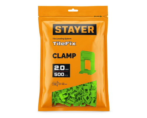 STAYER СВП TileFix, 2,0 мм, 500 шт, система выравнивания плитки ?ворота? (33847-500)
