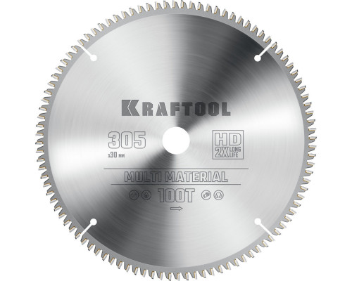 Пильный диск по алюминию Multi Material, 305 х 30 мм, 100Т KRAFTOOL 36953-305-30