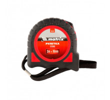 Рулетка Strong,3 м х 16 мм,обрезиненный корпус Matrix