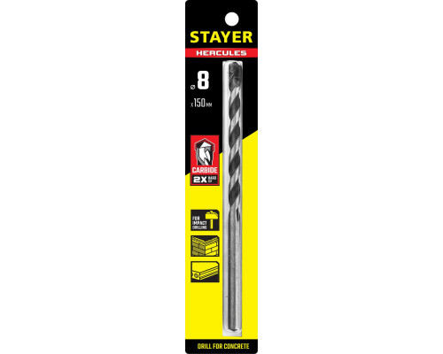 Сверло по бетону Hercules, 8 x 150 мм STAYER Professional 2915-150-08_z01