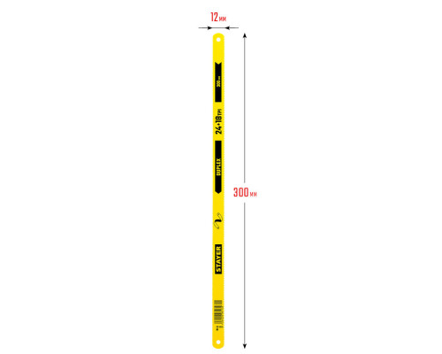 Полотно двустороннее по металлу Duplex 24 + 18 TPI, 12 х 300 мм, 1 шт, коробка 50 шт STAYER 1589-02_z01