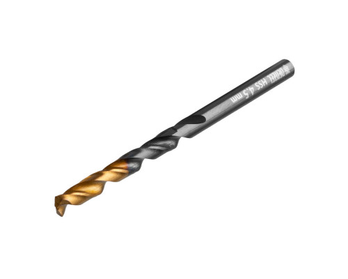 Сверло по металлу, 4,5 мм, HSS-Tin, Golden Tip, 10 шт. Denzel (717211)