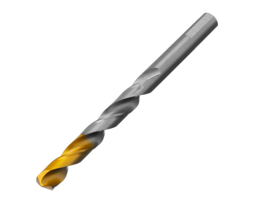 Сверло спиральное по металлу 10 x 133 мм, Р6М5, Golden Tip Denzel (718242)