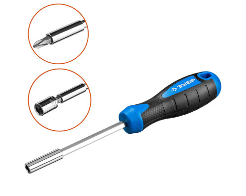 Отвертка-битодержатель с насадками Профессионал ЗУБР 25216