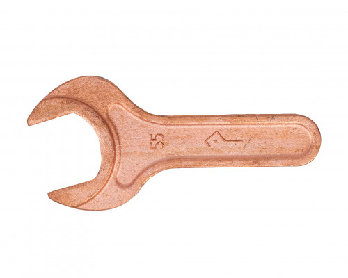 Ключ гаечный рожковый односторонний 55 мм омеднение